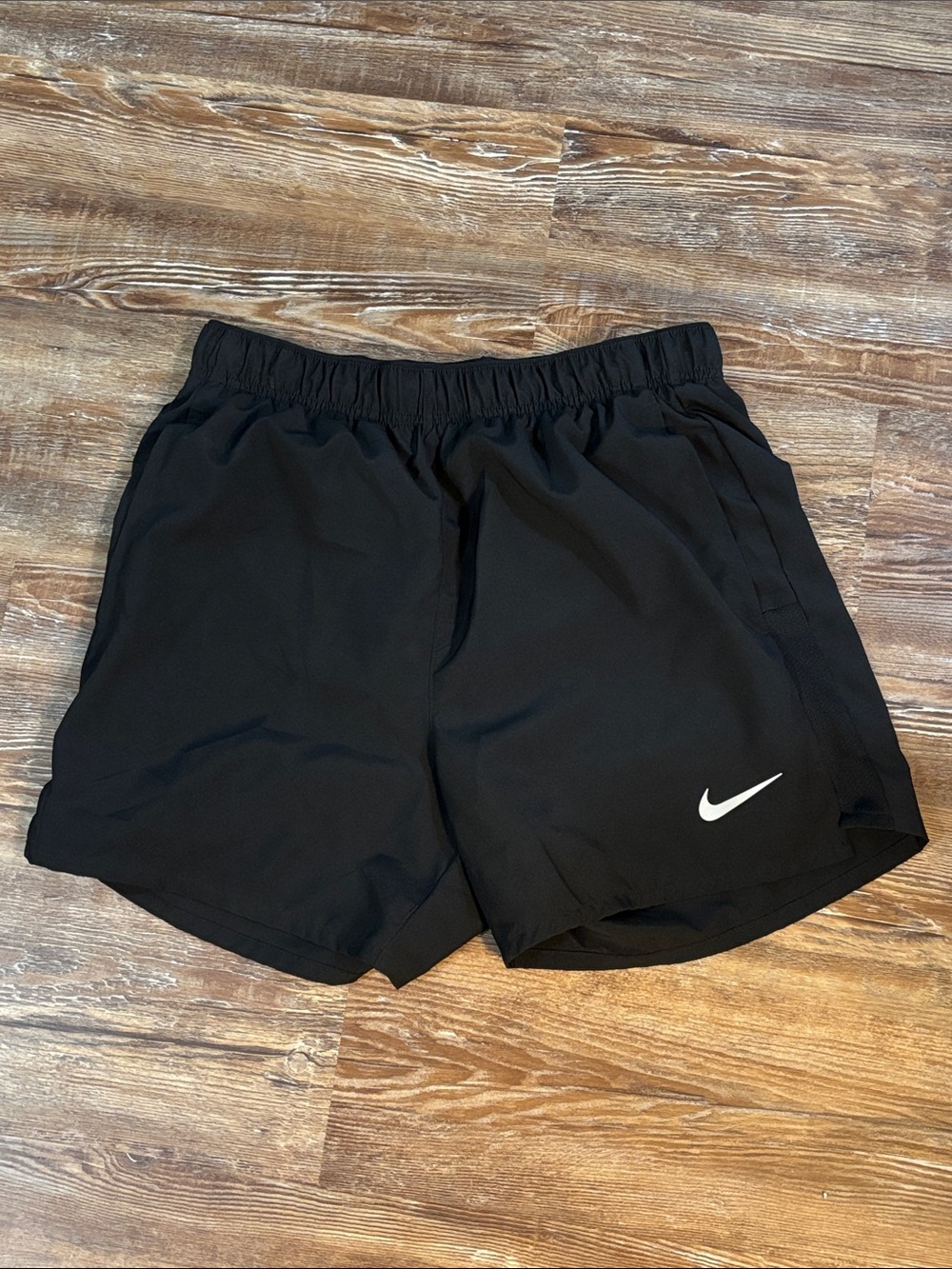 Nike Men’s Black Athletic Shorts with White Swoosh